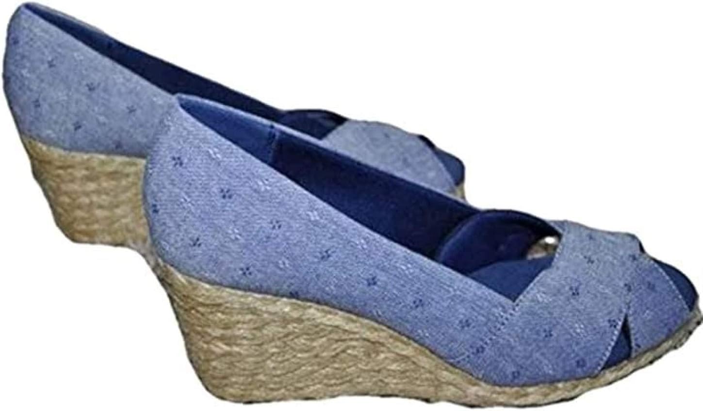 chambray espadrille wedges