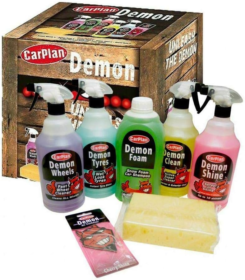 Demon 7 Piece Car Cleaning Kit Gift Pack Foam Shine Polish Clean