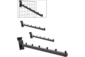 POKOTO 6 Ball Waterfall for Grid Wall and Wire Grid Wall Hangers Gridwall Hooks for Displaying Grid Wall Accessories Clothing Retail Shirt Housewares Rack Vendor Events (4, Black)