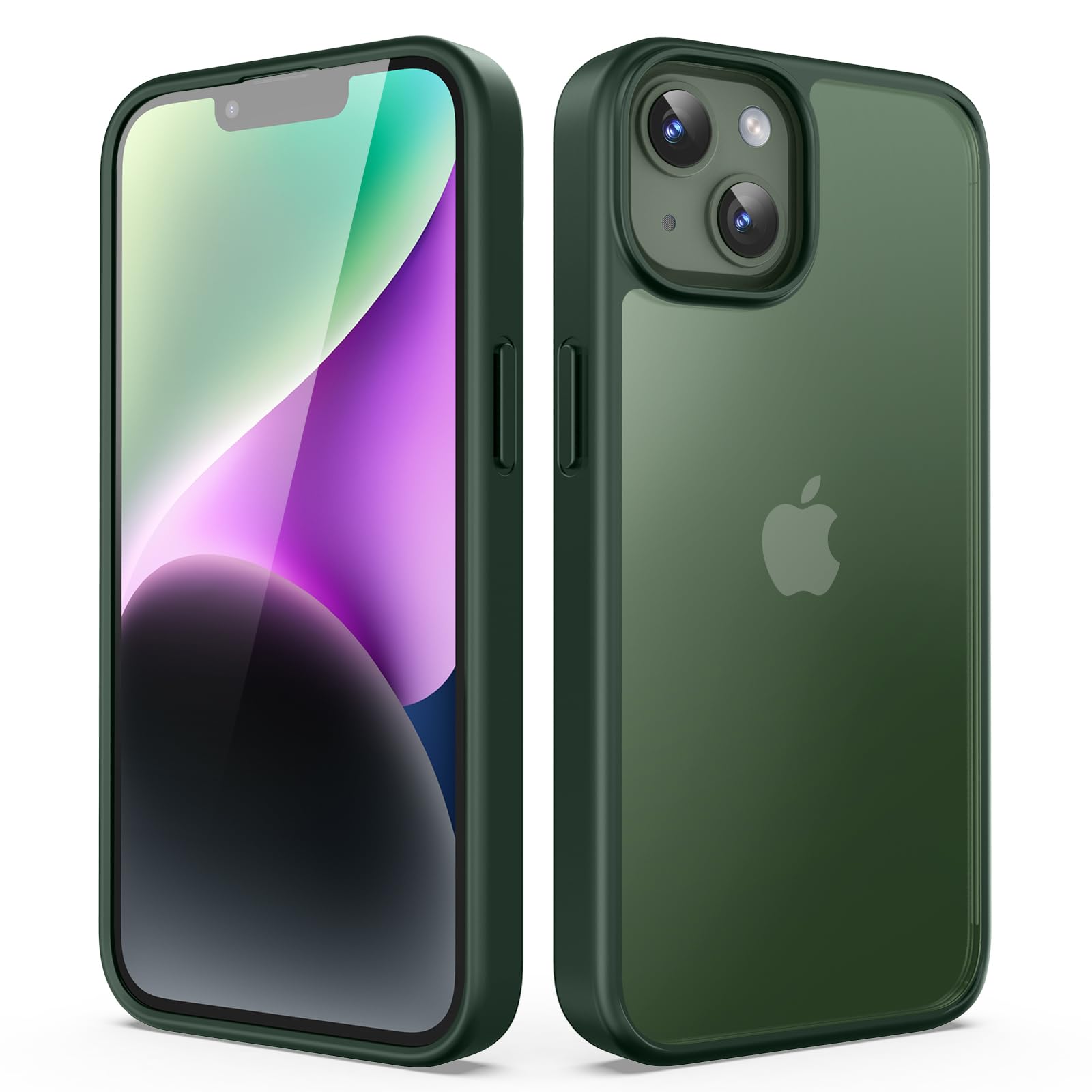 TIIXXA Matte Case for iPhone 14 6.1-Inch, Shockproof Drop Protection, Frosted Translucent Back Phone Cover, Anti-Fingerprint (Green) — image 1