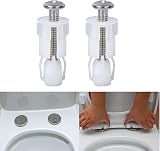 Rowwait 2pcs Toilet Seat Top Fix Screws Stainless Steel Nylon Nuts White view 5