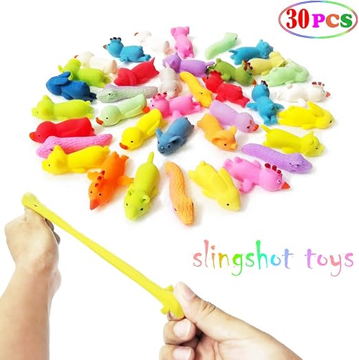 MIMIDOU 30 Pcs Finger Slingshot Animal Toy, Funny