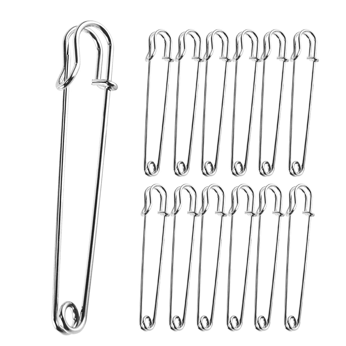 Jagowa 12PCS Large Safety Pin Metal Kilt Pin Large Size Steel Crafts for Clothing Leather Canvas Blanket Craft Skirt Short Skirt