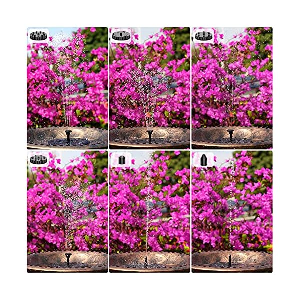 AISITIN-Solar-Fountain-PumpSolar-Fountain-35W-18CM-Diameter-Circle-Garden-Solar-Powered-Water-FeatureSolar-Water-Fountain-Solar-Pond-Pump-with-6-Nozzles-for-Bird-BathFish-TankPatioPondPool AISITIN 3.5W Solar Fountain Pump Garden Solar Powered Water Feature, Solar Pond Pump with 6 Nozzles for Bird Bath, Fish…