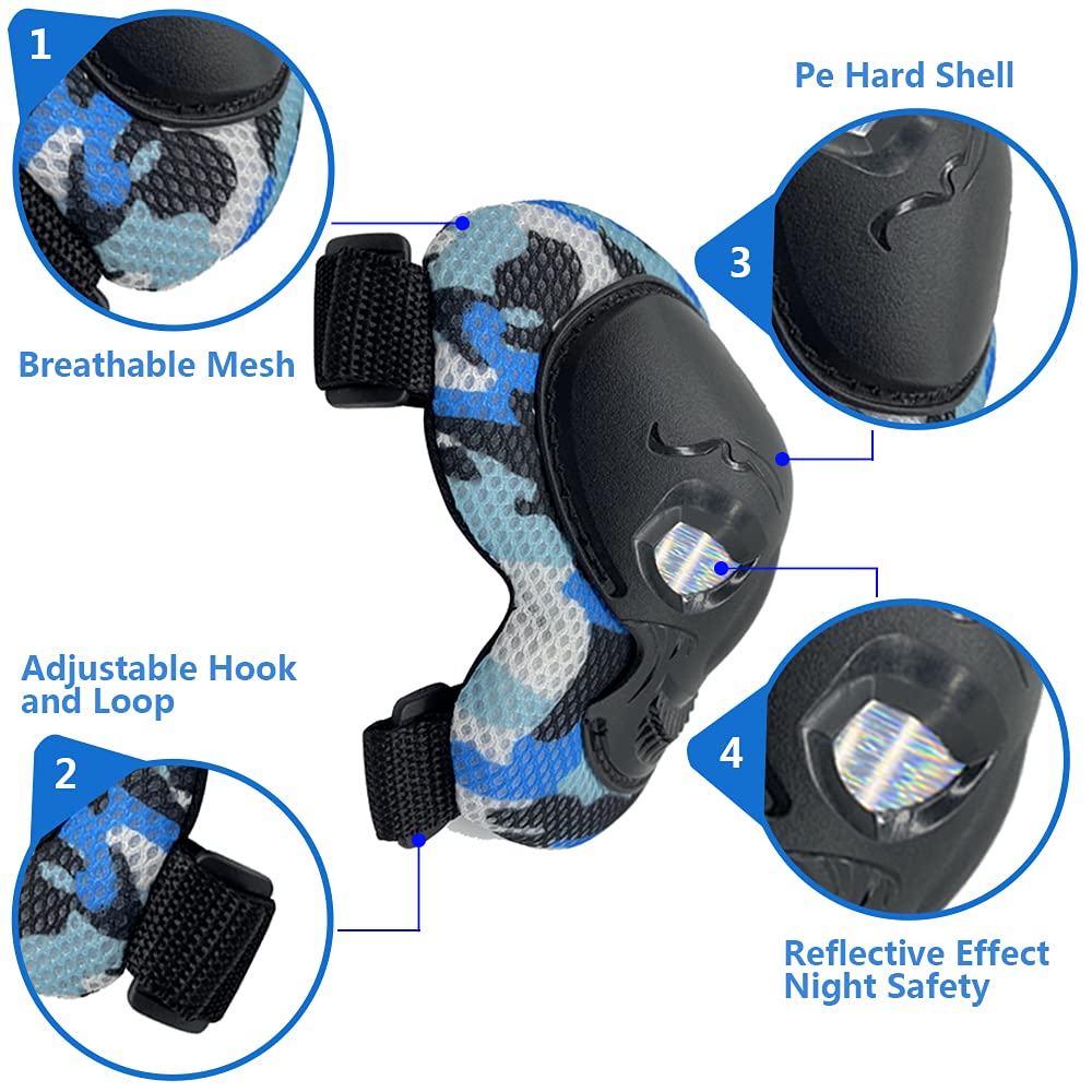 TEAYTIS Kids knee pads, elbow pads teenagers Protective Gear Set 6 Pack for Rollerblading Skateboard Cycling Skating Bike Scooter Riding Sports (Small): Industrial & Scientific