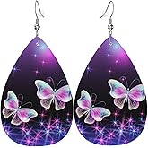 MIOAOSRT Earrings for Women,Leather Earrings Dangle Lightweight Teardrop Earrings Jewelry for Women