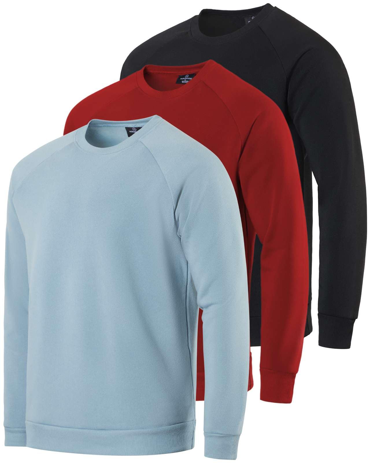 Plus Size Men's Black Fleece Lined Thick Warm Crew Neck T-Shirt, Long Sleeve Pullover Top main image 1