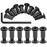 Xrfoiniu 50 Pcs Black M8x25mm M8 Furniture Bolts