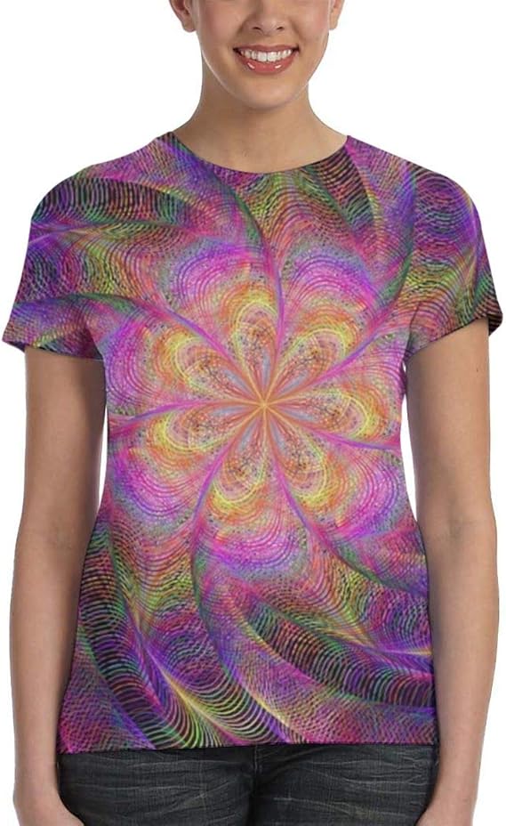 Amazon Co Jp サイケデリックとスパイラル Tシャツレディース 半袖プリント 夏 カジュアルファッション 人気 クルーネック ゆったりとしたスポーツの快適性 ユニセックス 服 ファッション小物