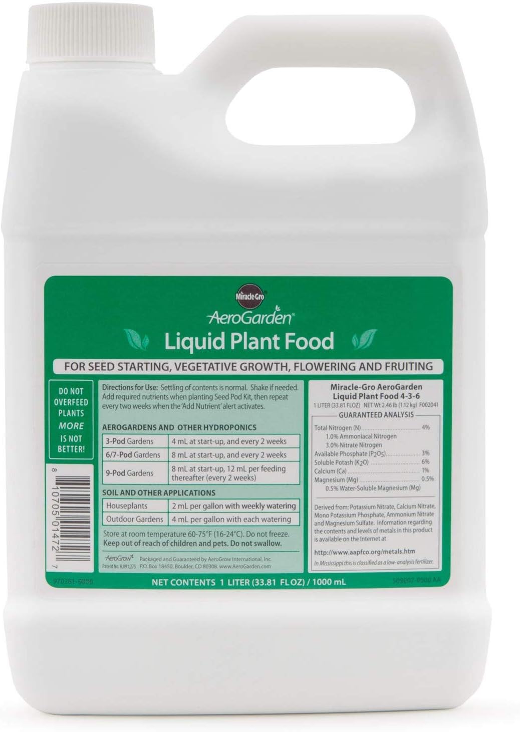 AeroGarden Liquid Nutrients (1 Liter) Amazon.ca Patio, Lawn & Garden