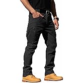 FLYFIREFLY Men's Ripstop Tactical Cargo Pants Water Resistant Quick Dry Hiking Work Pants with Multi-Pockets(No Belt)