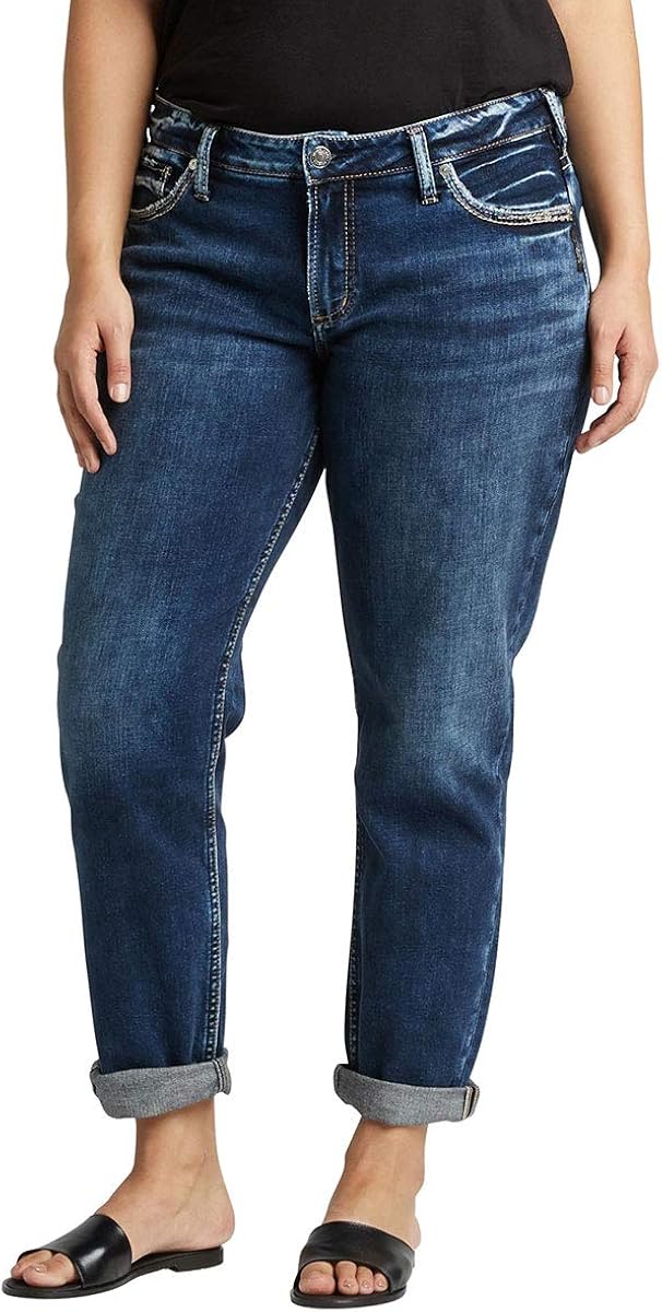 womens silver boyfriend jeans
