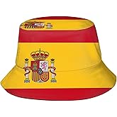 Cute Spain Flag Bucket Hats Fashion Sun Cap Packable Outdoor Spanish Boonie Cap for Unisex Women Men