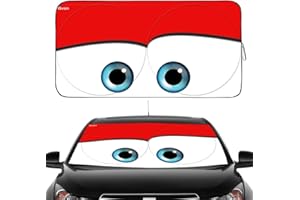 Gven- The Original Patented Car Eyes Windshield Sun Shade 2025 Pink Car Accessories for Women Shades for Front Window Girly Windshield Cover Sunshades for Summer Heat Portection(Red, S)