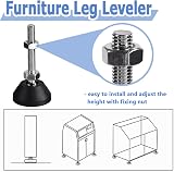 Mesee M8 Swivel Leg Levelers 6pk Nylon Anti-slip Adjustable Glide Feet for view 7