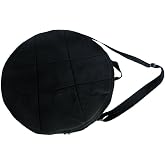 Bag for Shaman drum Frame Drum Gong black cotton (16") | Handmade drum with natural materials; warm, resonant sound for beginners, performers, and percussion practice.