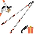 THANOS B1102 Extendable Anvil Loppers Tree Trimmer with Compound Action,Chops Thick Branch Ease,27-41''Telescopic Heavy Duty Branch Cutter,2 inch Clean Cut Capacity