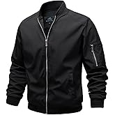TLZC Men's Lightweight Bomber Jacket Windbreaker Slim Fit Active Coat Outerwear
