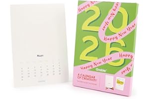 Grabie 12-Month Watercolor Calendar Set for 2026, Premium Paper, Sturdy Kraft Stand, 100% Cotton Paper, Acid-free Smooth Texture (Hot Press), 140 LB (300 GSM), 12 Sheets/Pack, Art Supply for Watercolor Creative Crafts and DIY Medias