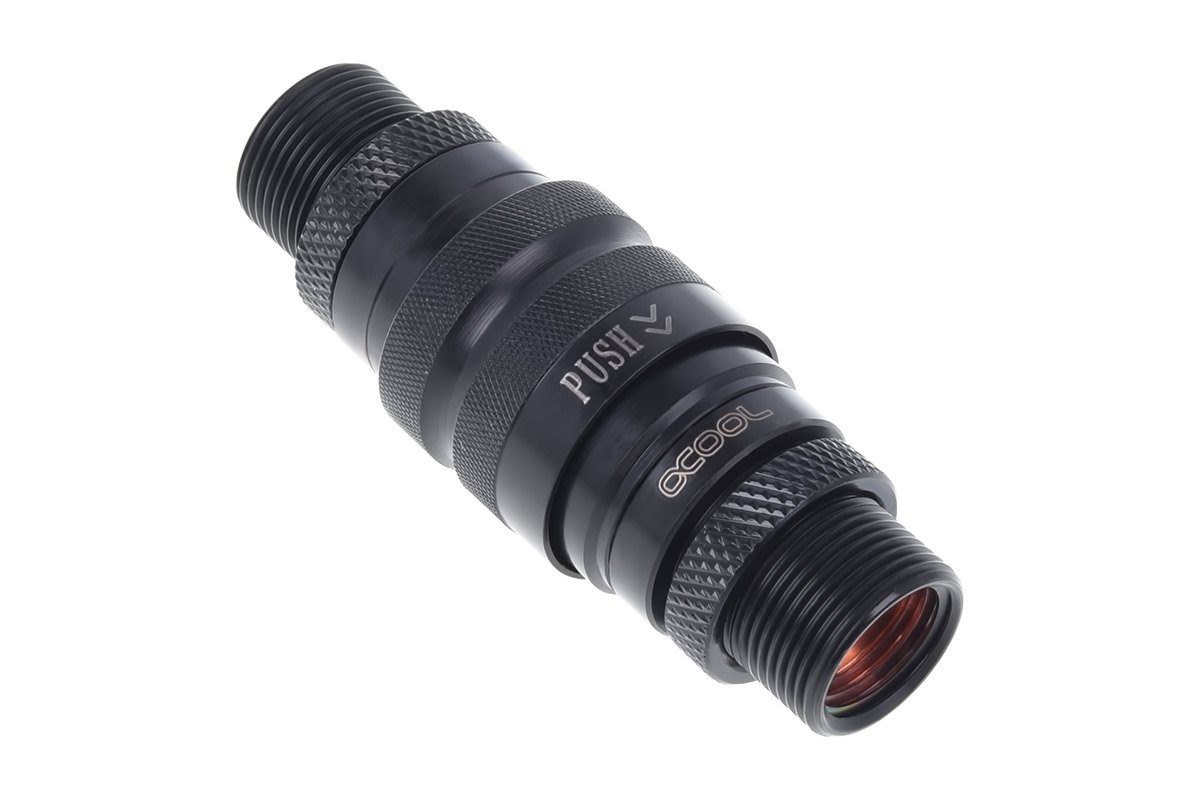 Alphacool 4cm x 2cm x 2cm Black Brass Coupling for Desktop, Laptop & Gaming Console