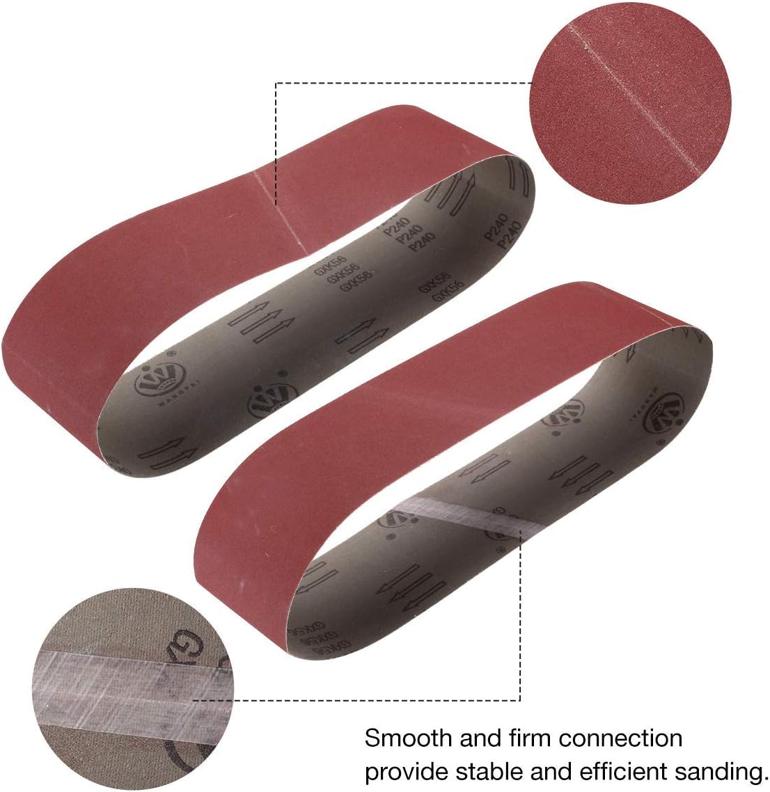 Aluminum Oxide Sanding Belts, 4-Inch x 36-Inch 80/120/150/240/400 Assorted Grits (10 Pack) - - 