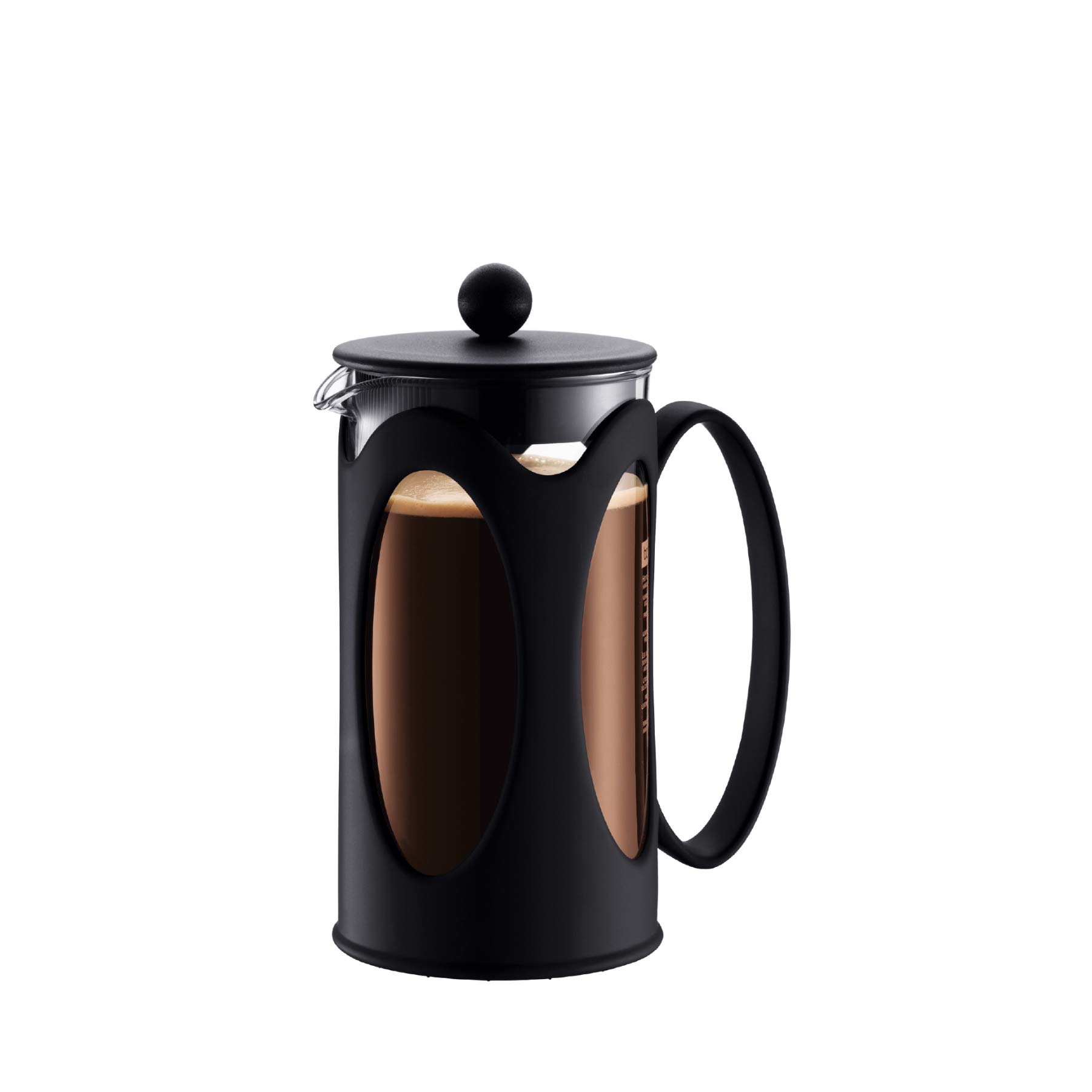 Bodum Kenya French Press – 300ml / 3 Cups Coffee Maker – Heat-Resistant Borosilicate Glass & Stainless Steel – Dishwasher Safe Cafetiere – Made in Portugal