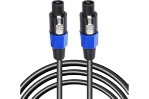 SUNNAREPOON 10 Feet Pack of 1 Speakon to Speakon Cable, Pro DJ PA Speak-ON Cables with Twist Lock for Mixer, Studio 2 Conductor Wiring (10ft., 1-Pack)