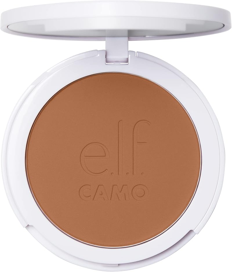 e.l.f. Camo Powder Foundation Tan 415 C Lightweight Buildable Medium-to-Full