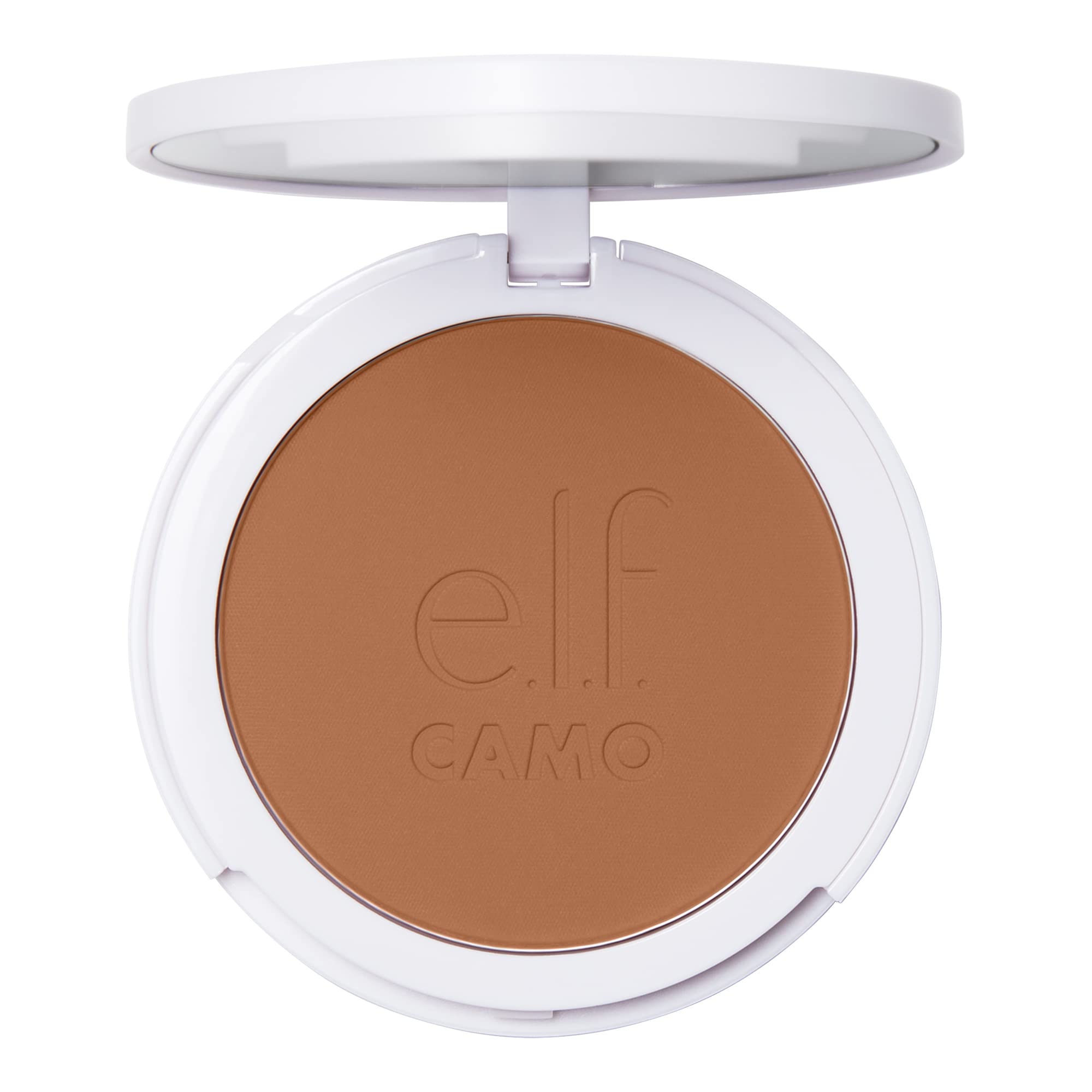 E.l.f. Camo Powder Foundation, Lightweight, Primer-Infused Buildable & Long-Lasting Medium-to-Full Coverage Foundation, Tan 415 C