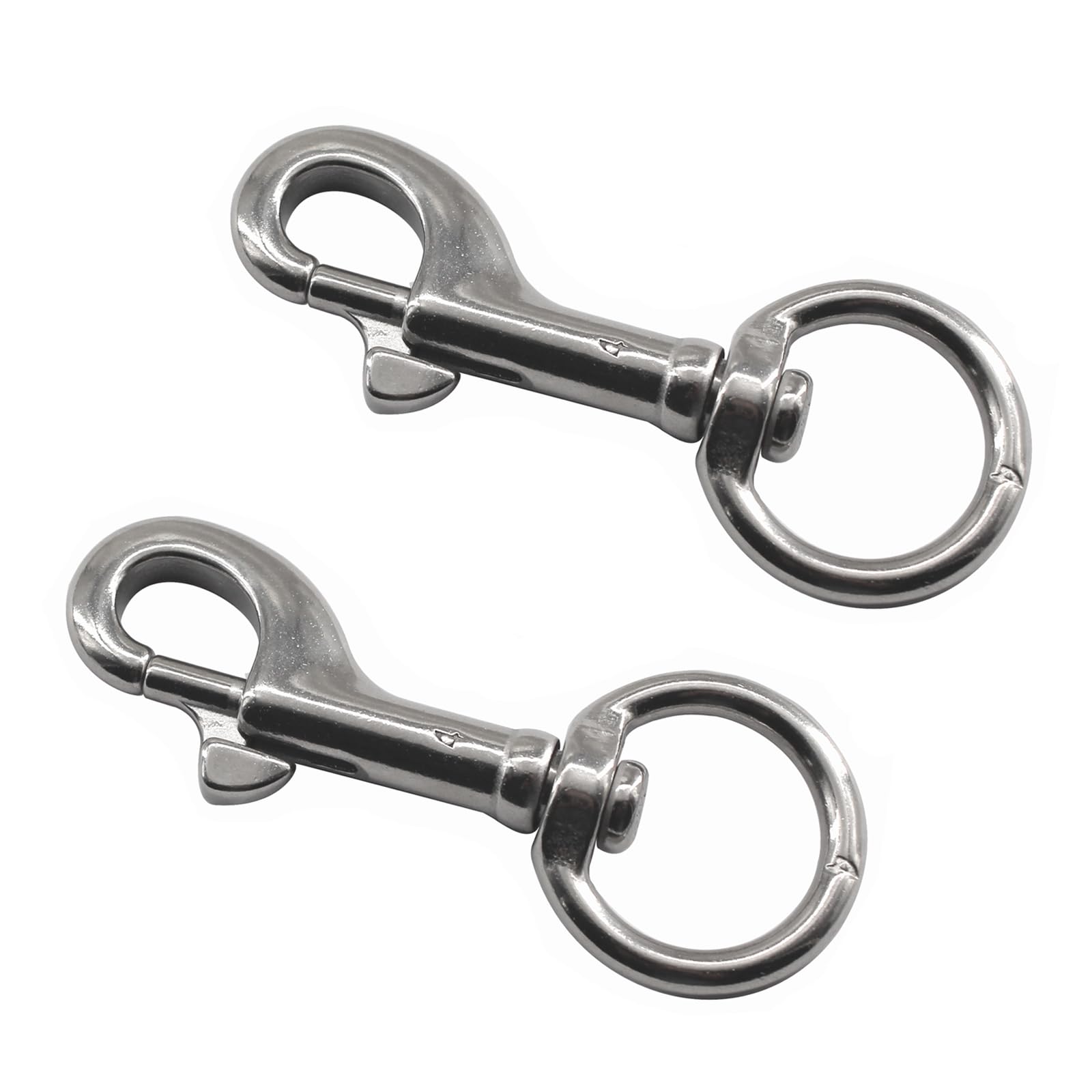 （2 Pieces) 120mm Swivel Eye Snap Hooks 316 Stainless Steel Marine Grade Single Ended Trigger Chain Clip for Dog Leash,Key Chain,Boat Ropes and Cages