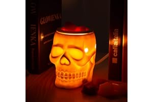 STAR MOON Halloween Wax Melt Warmer, Ceramic Skull Scentsy Wax Warmer for Scented Wax Melts, Electric Wax Melter Warmer for C