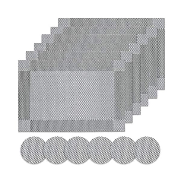 Panngu Place Mats, Simple Table Place Mats and Coasters Sets of 6 - Premium Heat Resistant Washable Tableware Square…