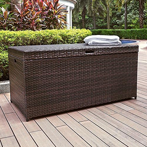 Palm Harbor Resin Wicker Outdoor Storage Bin