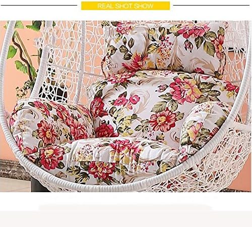SQINAA Hanging egg hammock chair cushions without stand,Swing seat cushion thick nest hanging chair back with pillow-J