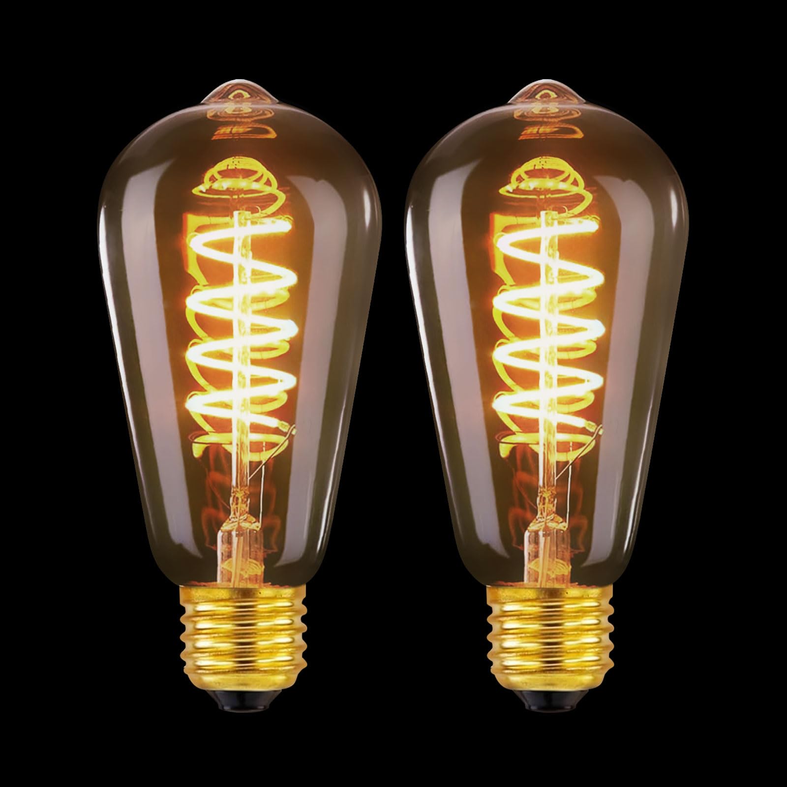MLOQI 2 Pack Screw in Light Bulb, Edison Bulbs E27, 6W 2700K E27 Squirrel Cage Shaped LED Dimmable Bulbs, Screw in Light Bulb — image 1