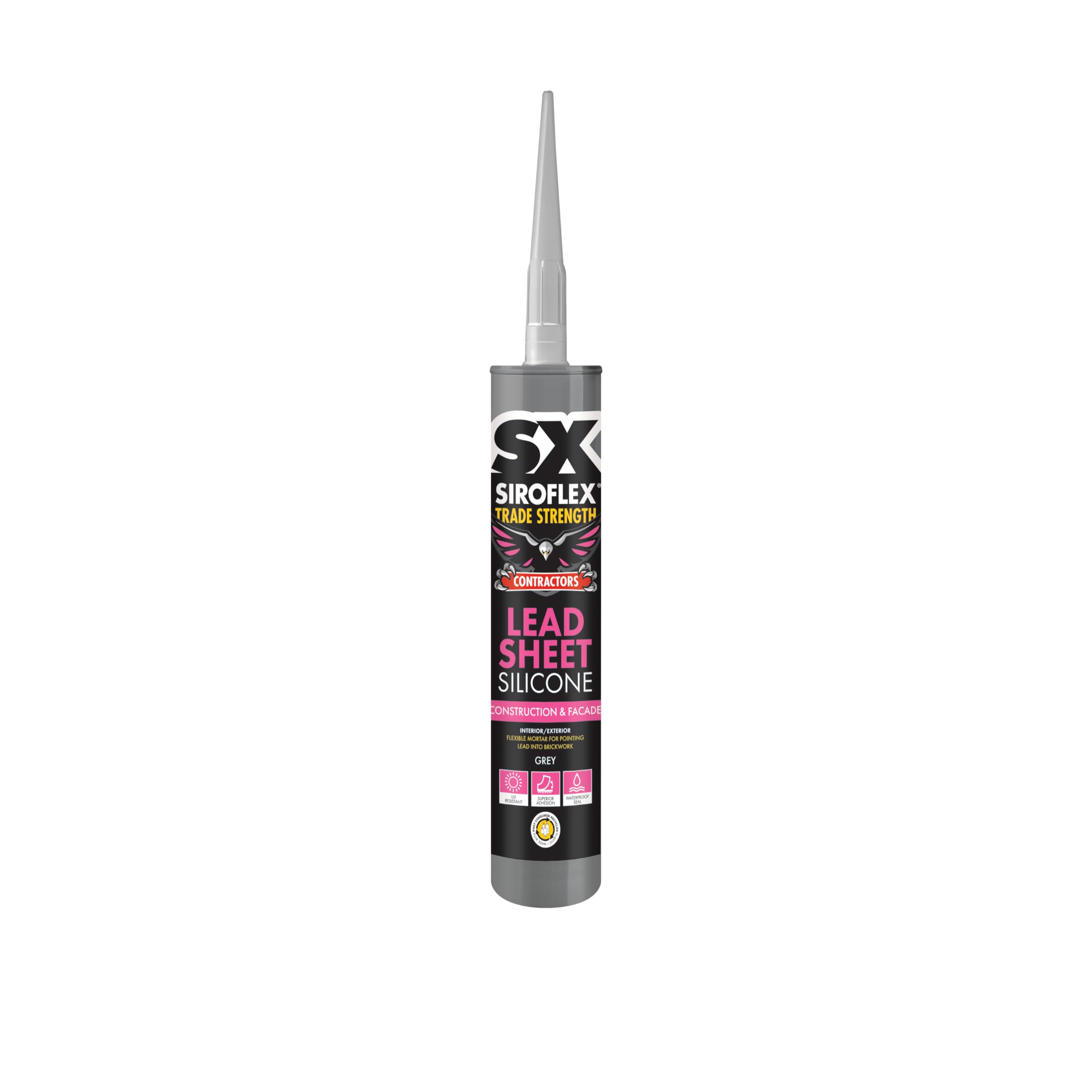 SX Siroflex Lead Sheet Sealant Grey – Flexible Mortar Providing a Weatherproof Finish with UV Resistance and Neutral Cure, Offering Durable Elastic Performance for Exterior Applications – 300ml