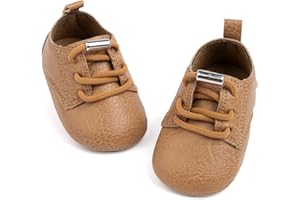 HsdsBebe Baby Boys Girls Oxford Shoes PU Leather Soft Rubber Sole Sneakers Anti-Slip Toddler Ankle Boots Infant Walking Shoes Moccasins