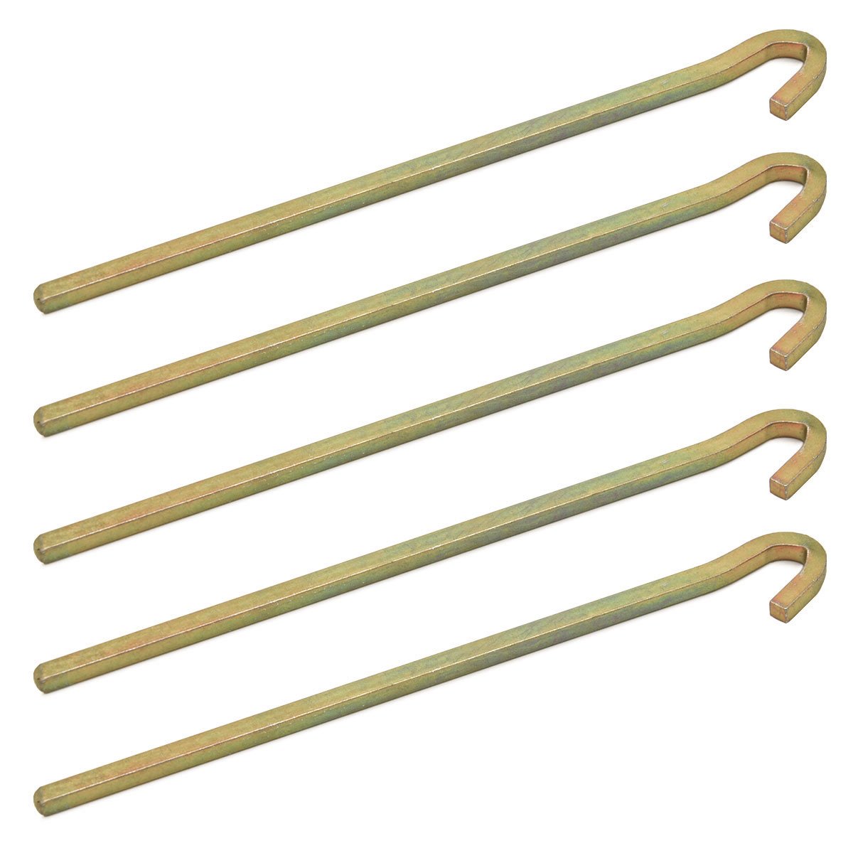 AMANKA Set of 5pcs Tent Pegs 220x6mm galvanized steel zinc plated with hook square metal Stakes for camping tents fences