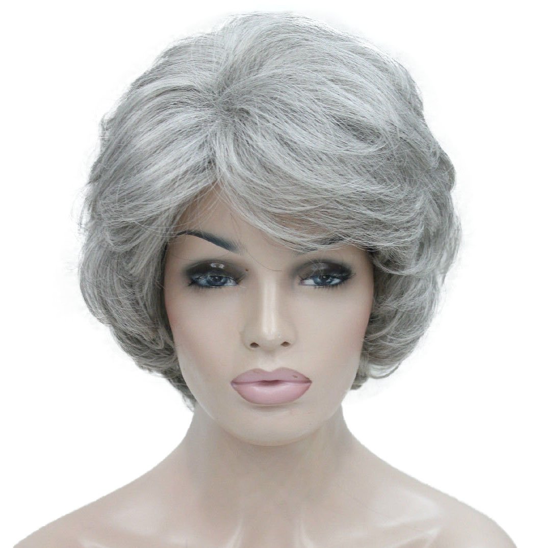 Lydell Women's Short Curly Wavy Wig Synthetic Hair Full Wig 6 inches (51 Silver Grey) โ image 1