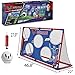 Messi Training System Large Soccer Goal Net and Ball 3 Piece Set - 2 in 1 Foldable Target Practice Soccer Training Equipment for Kids - Includes Size 2 Soccer Ball + Air Pump - Foot Volley Goal