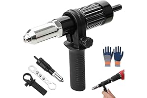 Professional Electric Rivet Gun Adapter Kit, Rivet Gun Tool Rivet Drill Attachment Power Drill Tool Kit, for Cordless Screwdr