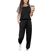 Arshiner Girls 2 Piece Outfits Fashion Clothes Short Sleeve Tops and Jogger Pants Kids Tracksuit Sweatsuits Set