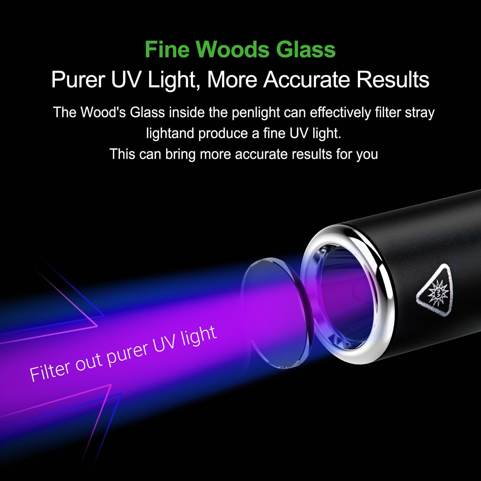 NEXTORCH K33 UV Pen Light, 365 nm Black Light Rechargeable Pocket Flashlight with Black Glass Filter & 1300 mW for Resin, Pet Urine Detection, Evidence Collection, Authentication, Hygiene Inspection