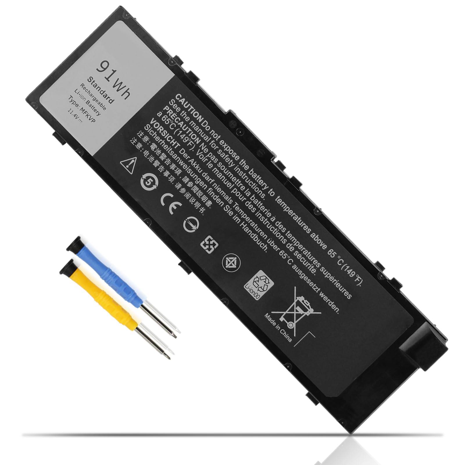 K KYUER 11.4V 91Wh MFKVP Laptop Battery for Dell Precision 15 7000 7510 7520 Precision 17 7000 7710 7720 M7710 M7510 Mobile Workstation TWCPG T05W1 GR5D3 0FNY7 1G9VM M28DH 451-BBSB 451-BBSE 451-BBSF