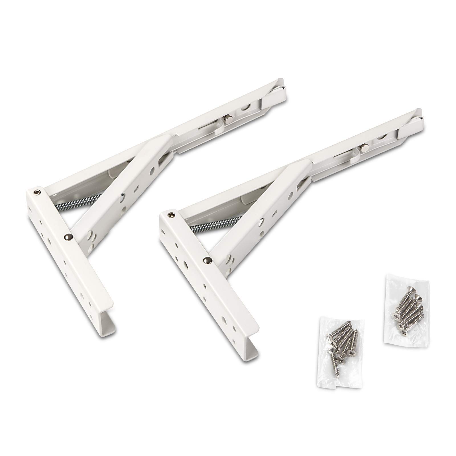 1 Pair SO-TECH® Folding Table Bracket 242 x 20,5 x 136 mm White Coated Steel Loading Capacity 55 kg