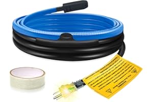 Self-Regulating Deicing Heating Cable for Pipe Frost Protection, Ci-Fotto Pipe Heat Tape with Built-in Thermostat to Protect Water Pipes, Metal/Plastic House Pipes, Gutters, Troughs (3FT, 7 W/ft)