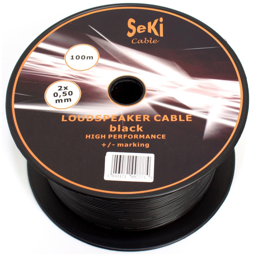 Speaker Cable 2 x 0.50 mm² 100 m Black CCA Audio Cable Speaker Cable