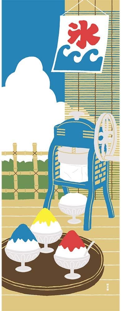 Amazon 濱文様 絵てぬぐい かき氷はじめました 手ぬぐい ホーム キッチン オンライン通販