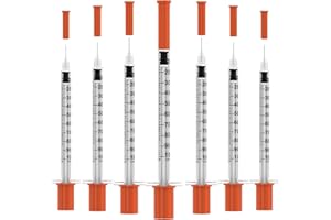 HEFATOA U-100 Disposable Insulin Syringes with Needle,1ml/cc,30G 5/16"(8mm) Needle,Individually Wrapped–30 Pack
