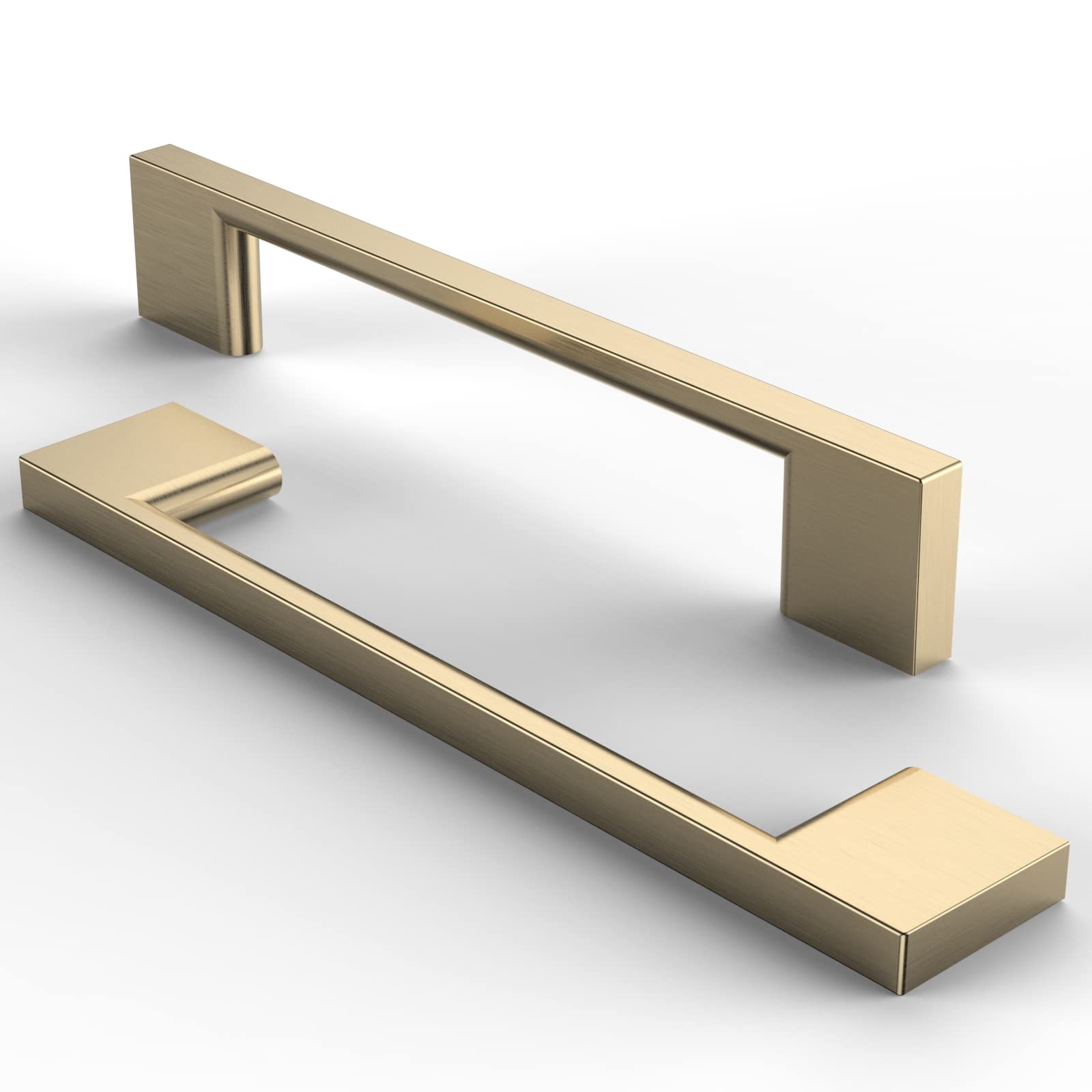 FURNIWARE 5 Pack Cabinet Pull,Brass Cabinet Handles,Hardware Drawer Pulls,Solid Aluminum Kitchen Cabinet Door Handles Pull-128mm(5 Inch) Hole Center